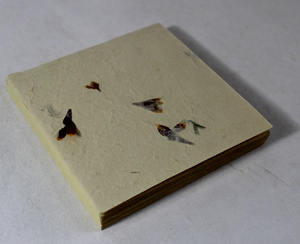 Journal de voyage de haute qualité, couverture souple en papier de chanvre de jardin, avec des pétales de fleurs et de l'herbe - Product Image 2