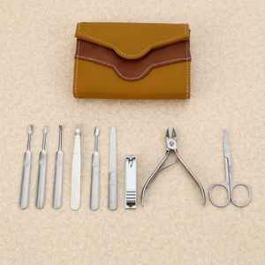 Kit de Cortaúñas de Acero Inoxidable 10 en 1, Lima de Uñas, Tijeras, Set de Manicura y Pedicura con Estuche de PU, Profesional y de Lujo - Product Image 3