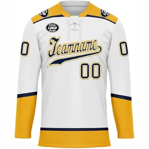 Meilleure vente Maillot de hockey sur glace brodé personnalisé Maillot de hockey sur glace sublimé réversible d'équipe - Product Image 2