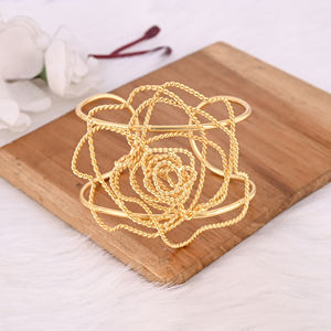 กำไลข้อมือทองเหลืองชุบทองเหลืองกำไลข้อมือแฟชั่นอินเทรนด์แบบเปิดปรับได้เครื่องประดับแฮนด์เมดสำหรับผู้หญิงขายส่ง - Product Image 5