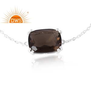 Nouveau Bracelet à Breloques en Pierre Naturelle Fumée Plaqué Argent, Certifié Tendance, Unisexe/Femmes, pour Fabricant de Bijoux Personnalisés - Product Image 2