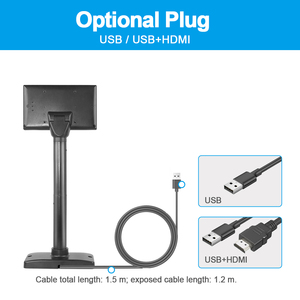 Système <span class=keywords><strong>de</strong></span> point <span class=keywords><strong>de</strong></span> vente (PDV) avec écran LCD IPS <span class=keywords><strong>de</strong></span> 7 pouces, avec support réglable, OEM ODM pour caissier <span class=keywords><strong>de</strong></span> magasin, affichage client - Product Image 5