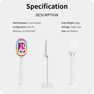 เครื่องถ่ายภาพเซลฟี่ดิจิทัลปี 2024 ขนาด 10.2 และ 12.1 นิ้ว พร้อ<span class=keywords><strong>ม</strong></span>ขาตั้ง LCD แบบโปร หมุนได้ รูปทรงวงรี สำหรับ <span class=keywords><strong>iPad</strong></span> พร้อ<span class=keywords><strong>ม</strong></span>ไฟวงแหวนและเครื่องพิ<span class=keywords><strong>ม</strong></span>พ์ - Product Image 4