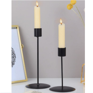 Bougeoir en métal fini noir élégant fait à la main intérieur maison accessoire décoratif accessoires d'éclairage de noël - Product Image 1