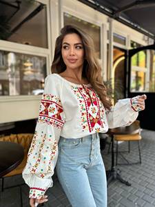 เสื้อคลุมลำลองสไตล์ยูเครนเสื้อท่อนบนสำหรับผู้หญิงเสื้อเบลาส์แบบปักลายแขนพองเสื้อผ้าแฟชั่นเรียบง่ายสำหรับใส่ไปงานปาร์ตี้2025 - Product Image 6