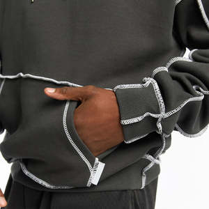 Sudadera con Capucha de Diseñador al por Mayor, Sudaderas Cortas Oversize de Alta Calidad 320g, Sudadera Corta Personalizada de Manga Larga Estilo Urbano para Hombre Tallas Grandes - Product Image 4