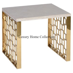 Minimalist Stylish Modern Metal <b>Wall</b> Side <b>Table</b> Gold Color Handmade Luxurious Look Shiny Plated <b>Table</b> Marble Square Shape Top - Product Image 2