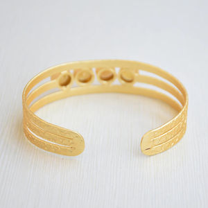 Adjustable Brass <b>Bracelet</b> <b>Gold</b> Plated Statement Handmade Unisex Fashion Jewelry Factory Price OEM ODM - Product Image 4