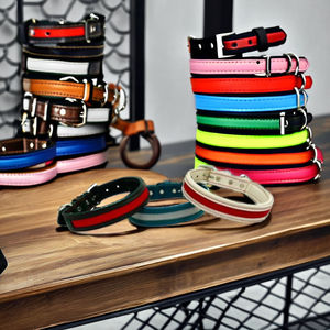 Latest Design Reflective Sustainable <b>Dog</b> <b>Collar</b> Solid Pattern Leather Padded Soft Luxury Low Price Pets India HAUSTIER PRODUCTS - Product Image 2