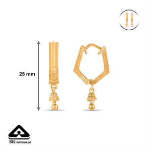 ต่างหูห่วงทรงกลมชุบทองประดับมุกหรือเพชรซิคอน - Product Image 6