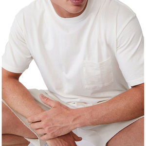 Camiseta de Hombre 100% Algodón al por Mayor, Impresión Personalizada, Lavado Ácido, Serigrafía, Patrón Sólido, 220 Gramos, Formal, Lisa, en Blanco - Product Image 4