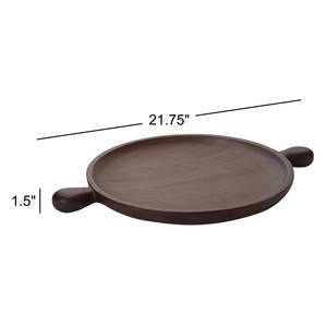 Plateau de service rond en bois poli et plateau de style américain en stock pour les fêtes - Product Image 6