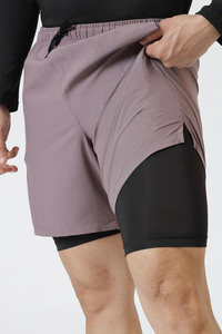 Quick Dry Elastic Waist Workout <b>Shorts</b> for <b>Men</b> with Built-in <b>Compression</b> and Woolen Fabric for Fitness & Running - Product Image 3