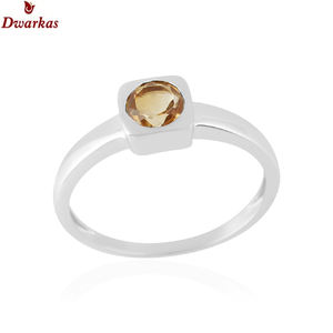 แหวนเงินแท้ 925 ประดับพลอยซิทริน ดีไซน์คลาสสิกทันสมัย สำหรับทั้งชายและหญิง เหมาะสำหรับงานหมั้นและงานแต่ง  ตัวเรือนแบบฝังขอบ  ได้รับการรับรอง - Product Image 1