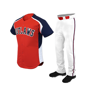Uniforme de béisbol personalizado de buena calidad, uniforme de béisbol sublimado, juvenil, con botones - Product Image 4