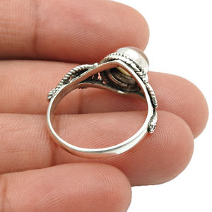 Quartz Rose Naturel Gemme 925 Argent Sterling Forme Ronde Bague Dernière Tendance Conception Bijoux Faits À La Main Pour Cadeau D'anniversaire - Product Image 5