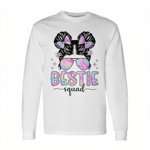 เสื้อยืดแขนยาวคอกลม Bestie Squad ปรับแต่งได้ตามต้องการ เสื้อผ้าส่งเสริมการขายสำหรับผู้ใหญ่ ยูนิเซ็กซ์ พิมพ์ลายดิจิทัล - Product Image 3