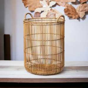 Encantadora bolsa de lavandería de bambú de ratán tejida a mano, ropa sucia, cesta de lavandería de mimbre barata, cestas de lavandería de ratán con asa - Product Image 5