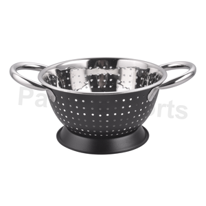 Passoire à fruits Passoire profonde argentée moderne avec poignée en acier inoxydable Passoire alimentaire en métal durable Passoire de cuisine - Product Image 1