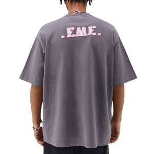 Venta al por mayor de letras largas estilo Streetwear con estilo de gran tamaño camisetas al aire libre de moda Casual Drop Shoulder ropa de verano - Product Image 2