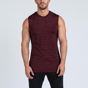 100% algodón al por mayor en blanco gimnasio fitness entrenamiento camiseta hombres Dry fit personalizado sin mangas - Product Image 2