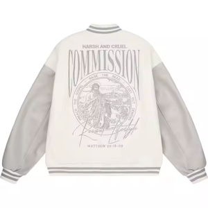 Respirant Varsity Veste Femmes Imprimer Vintage Patches Letterman Bomber Veste Léger Habillé Mignon Manteau - Product Image 4