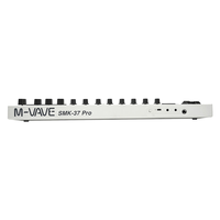 M-vave SMK-37 PRO Keyboard Mini MIDI, 37 tombol sensitif kecepatan nirkabel mendukung dengan 16 RGB bantalan Drum konsol kontrol