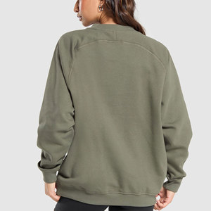 Sweat-shirt brodé personnalisé surdimensionné pour femmes pull à col rond en coton polaire décontracté coupe ample Style Streetwear - Product Image 3