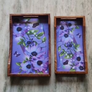 Table d'hôtel moderne personnalisée plateaux de miroir décoratifs plateau de service de salade en bois naturel de haute qualité décoration écologique pour la maison - Product Image 1