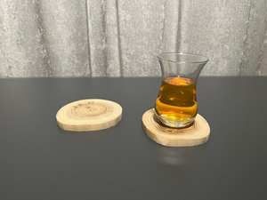 Sous-verres en noyer sous-verres en bois naturel pour thé et café | Élégant et durable | Option de gravure personnalisée | - Product Image 3