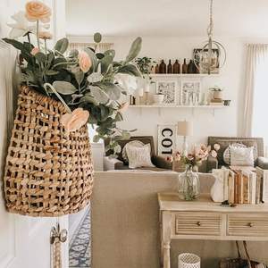 Cesta de almacenamiento colgante de nuevo diseño 2024, cesta tejida de jacinto de agua, Color personalizable para el hogar, organizador, decoración de muebles - Product Image 5