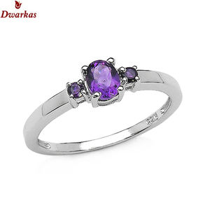 Anillo personalizable de primera calidad, plata de ley 925, amatista natural, anillos con múltiples piedras preciosas para mujer, boda, compromiso - Product Image 5