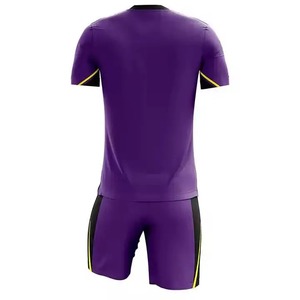 Ensemble de tenue de football unisexe à manches courtes, col rond, 100% polyester, séchage rapide, évacuation de l'humidité, impression par sublimation, nom d'équipe personnalisé - Product Image 5