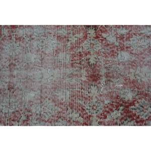 Vintage Turkish <b>Rug</b> Red Beige 3.5 X 6.6ft Large Area Woolen Patchwork Design for Hallway <b>Bedroom</b> Rectangular Shape Latex Backing - Product Image 5