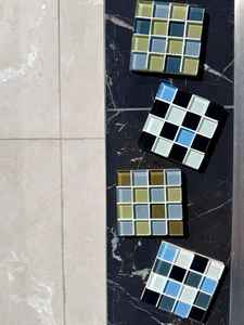 <b>Glass</b> Mosaic <b>Coaster</b> Checkered Square Table Mat for Drink Protection Wholesale Manufacturer Heat Resistant Kitchen Barware Item - Product Image 5