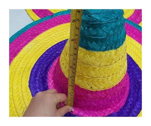 Sombrero de paja hecho a mano de primera calidad con detalles coloridos-Sombrero de paja de calidad de exportación para festivales, ropa de playa y venta al por menor - Product Image 5