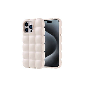 Funda de Silicona Flexible Brillante de Lujo ATA Dom Dom para iPhone 15 Pro Max, Funda Protectora Trasera de Silicona Suave, Blanca A53 7 Plus - Product Image 1