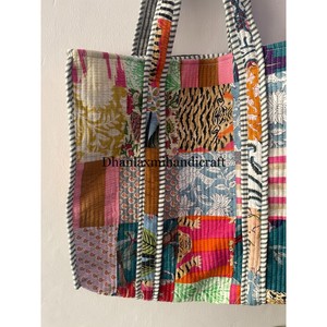 Wholesale Women's Hand Stitched <b>Patchwork</b> Quilting Tote <b>Bags</b> Large Casual Shoulder Shopping Handbags Handmade Indian Handbags - Product Image 2