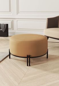 Nuevo Otomano Metálico de Estilo Lujoso y Tamaño Pequeño, Taburete Decorativo para el Hogar, Hoteles y Villas, en Color Blanco - Product Image 3