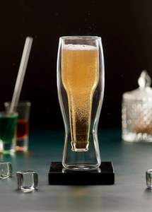 Verre à bière sans pied transparent de haute qualité, écologique, durable, recyclable, logo OEM personnalisé, articles de bar de luxe, 1000 ml, bière de blé - Product Image 4