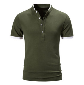 Nouveau style de polos à manches courtes en coton doux Matériau souple T-shirt de polo pour hommes à séchage rapide et respirant - Product Image 1