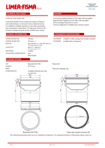 Bidones cónicos de hojalata de 198 mm de la mejor calidad, disponibles con tapa a presión o tapa con cierre de anillo, capacidad total de 3,7 a 6,3 litros. - Product Image 2