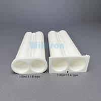 100ml 1:1 AB Colle Double Seringue De Mélange Époxy Adhésif En Plastique Double Cartouche Vide Cartouche À Deux Composants