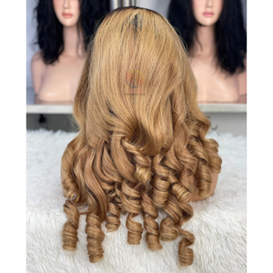 Vente en gros 200% haute densité 13X6 5X5 13X4 Transparent dentelle HD avant Ombre couleur fraîche rebondissant cheveux bouclés perruque - Product Image 6