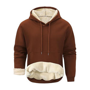 Sweat à capuche personnalisé pour hommes, poids lourd, surdimensionné, sans cordes, 100% coton mélangé, logo imprimé de rue brodé d'hiver - Product Image 1