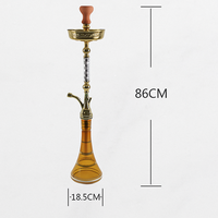 Ensemble de chicha traditionnel de style arabe en acier inoxydable et verre, finition laquée or, argent, rouge, noir, conception OEM, fourniture d'usine