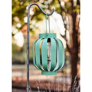 Portavelas de Metal decorativo para exteriores turquesa con farol votivo colgante para decoraciones navideñas para bodas y hogares - Product Image 1