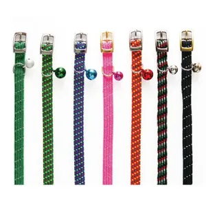 Collar de campana de gato elástico de nailon ajustable Característica personalizable para correas de mascotas - Product Image 6