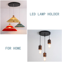 Support de plafonnier 30 cm à 3 têtes, base en fer blanc/noir pour luminaire suspendu, décoration intérieure - Vente directe usine