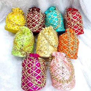 수제 디자이너 민족 신부 민족 숙녀 Potli Batua 가방 디자이너 이브닝 핸드백 동전 Potli 가방 여자 핸드백 - Product Image 1